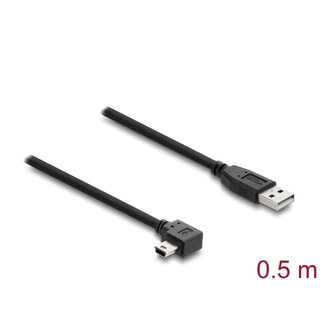 DeLOCK Delock USB 2.0 Cable Type-A male to Type Mini-B male right angled 0.5 m