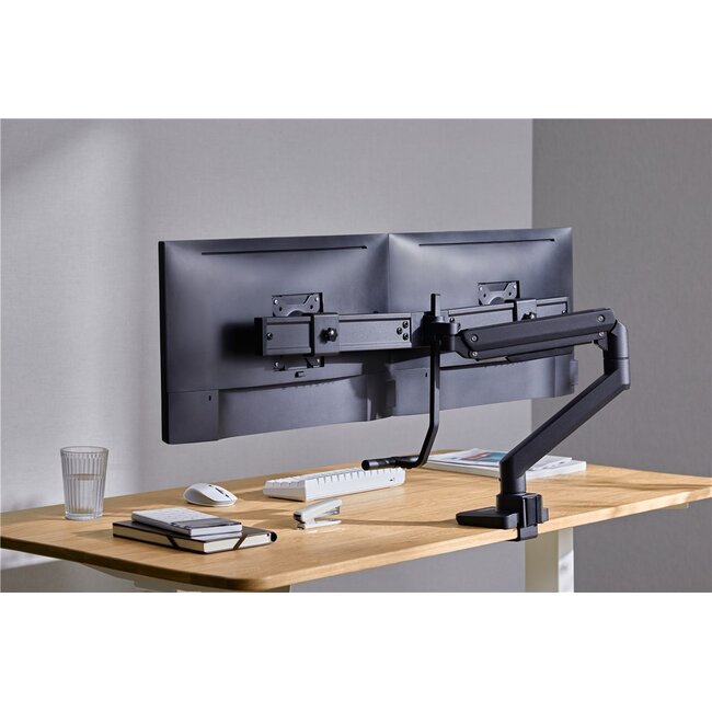 Goobay bureaubeugel voor 2 monitoren tot 32 inch | interactief met crossbar