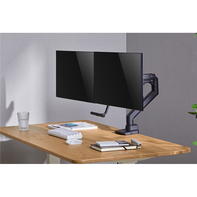Goobay bureaubeugel voor 2 monitoren tot 32 inch | interactief met crossbar