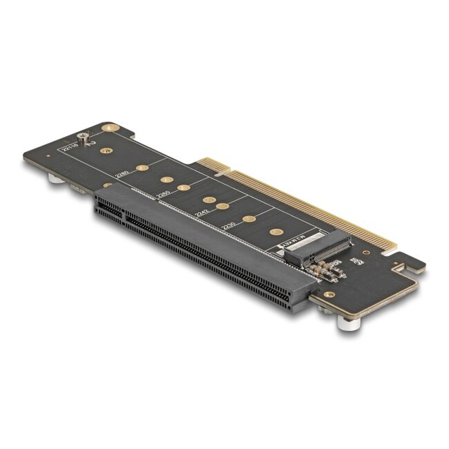 Delock PCI Express 4.0 x16 Riser Card with 2 x M.2 Key M NVMe slot - bifurcation