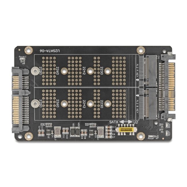 Delock Converter M.2 Key M NVMe SSD to U.2 and M.2 Key B SATA SSD to SATA