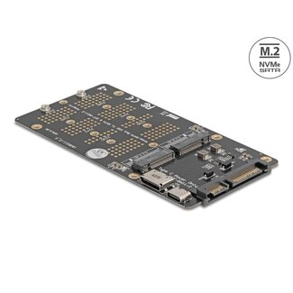 DeLOCK Delock Converter M.2 Key M NVMe SSD to OCuLink SFF-8612 and M.2 Key B SATA SSD to SATA