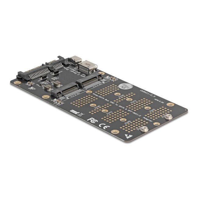 Delock Converter M.2 Key M NVMe SSD to OCuLink SFF-8612 and M.2 Key B SATA SSD to SATA