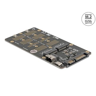 DeLOCK Delock Converter M.2 Key M NVMe SSD to SFF-8654 and M.2 Key B SATA SSD to SATA