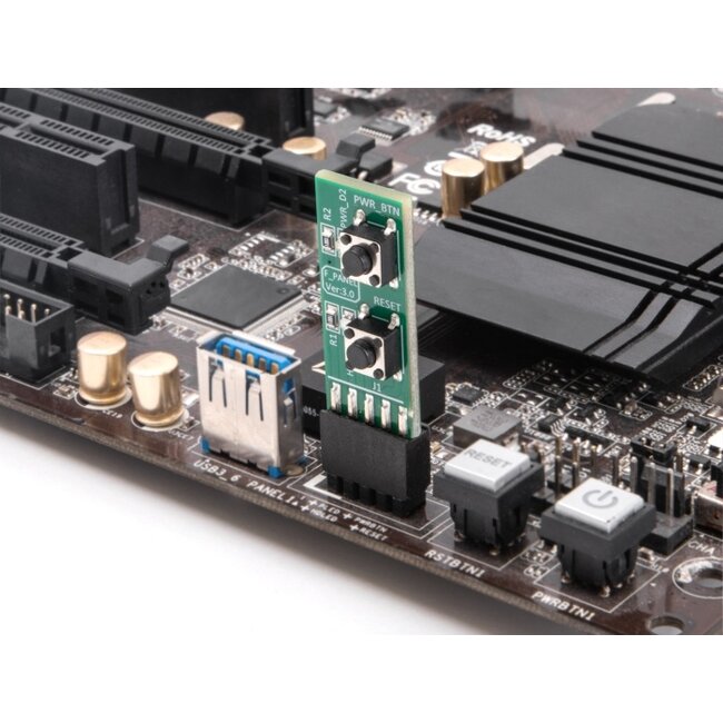 Delock Switch with Reset Button and Power On/Off Button for PC Motherboard