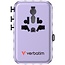 Verbatim CNT-100C/7 universele reisadapter | 2x USB-A + 3x USB-C | GaN | 100W | paars