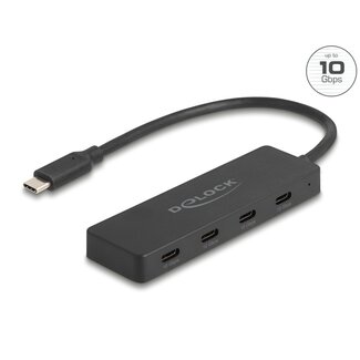 DeLOCK Delock USB 10 Gbps USB Type-C™ Hub with 4 x USB Type-C™ female black