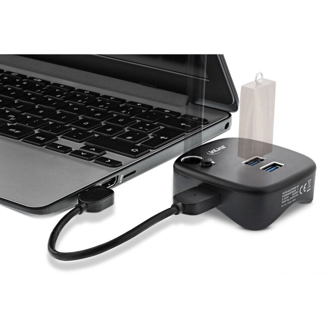 InLine USB-A naar RJ45 + 2x USB-A + (Micro) SD adapter | USB3.0 | CAT6 | 0,15 meter