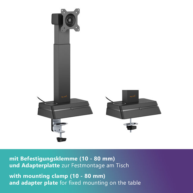 My Wall bureaubeugel | 1 monitor tot 32 inch | Eye Tracker hoogteverstelling | zwart