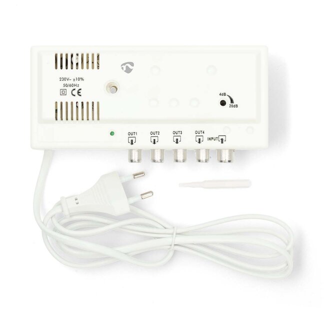 Nedis CAI antenneversterker | 4 uitgangen | 20 dB