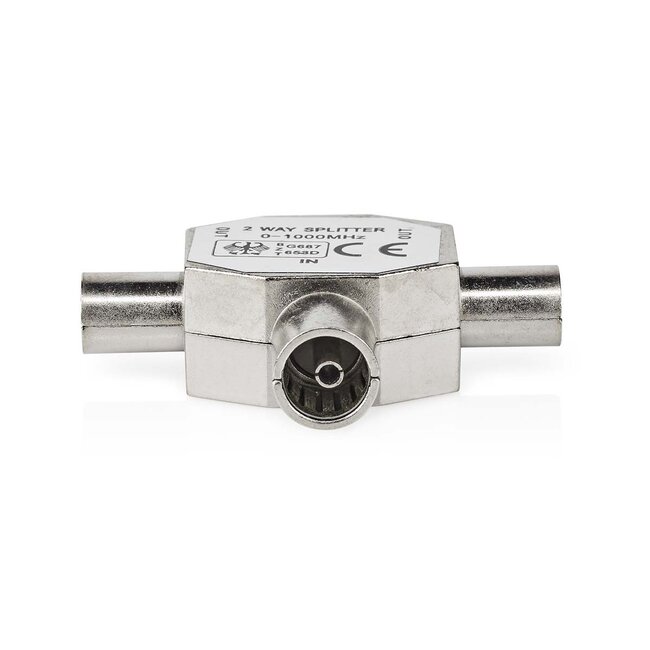 Nedis TV splitter met 2 uitgangen | metaal