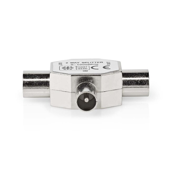 Nedis Radio splitter met 2 uitgangen | metaal