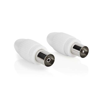 Nedis Nedis Coax IEC (m+v) schroef connectoren set | recht | kunststof