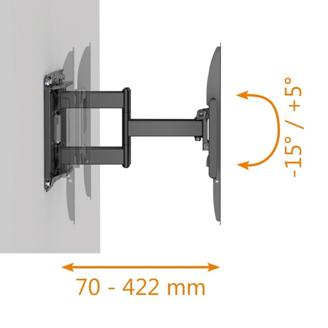 My Wall TV-muurbeugel | tot 90 inch | full motion | 3 draaipunten