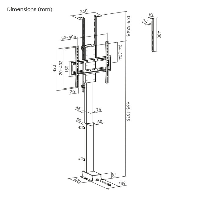 My Wall TV-liftbeugel | tot 48 inch | gemotoriseerd | app, stem en afstandsbediening