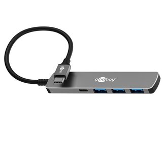 Goobay Goobay USB hub (USB-C) | 3x USB-A + 1x USB-C | USB3.0 5 Gbps | aluminium | 0,10 meter