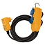 Brennenstuhl bouwplaats stekkerdoos | IP54 | FI-schakelaar | 4 contacten | geel | 5 meter