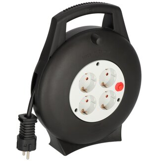 Brennenstuhl Brennenstuhl Vario Line mini-kabelhaspel | 4 contacten | zwart/grijs | 10 meter
