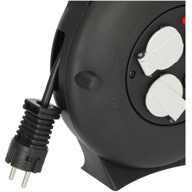 Brennenstuhl Vario-Line kabel box | 3 contacten + 2x USB-A | zwart | 10 meter