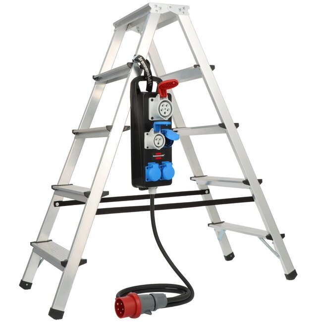 Brennenstuhl Energy Station IP44 met draaggreep | CEE 5-pins (m) - CEE 5-pins + CEE 3-pins + 3x CEE 7/3 (v) | 400V/16A | 2 meter