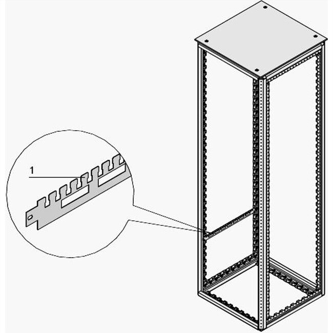 SCHROFF Varistar kabelopvangrail voor kastdiepte, RAL 7021, 1200D