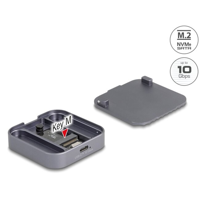 Delock Magnetic Enclosure USB Type-C™ 10 Gbps for 1 x M.2 NVMe or SATA SSD
