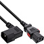 InLine® IEC-verlengkabel, C13 vergrendelbaar naar C14 schuin, zwart, 5m