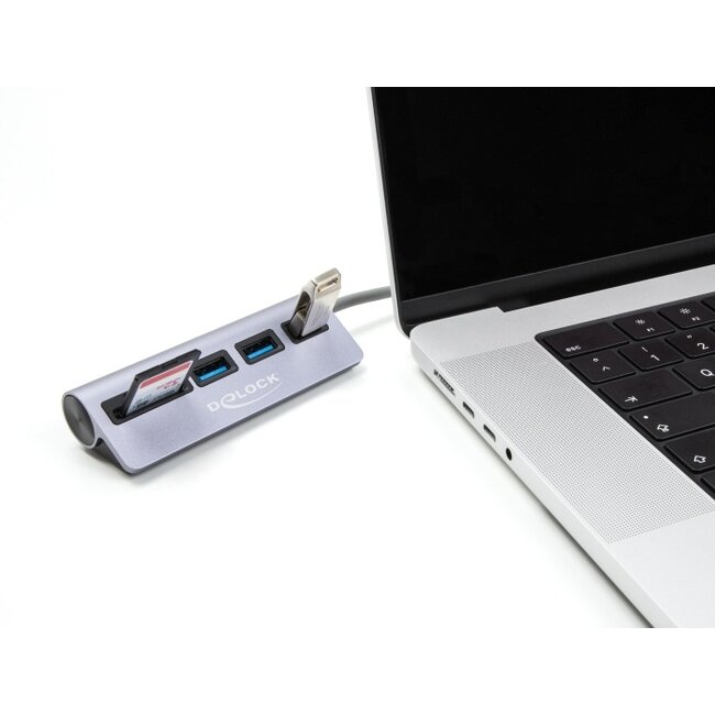 Delock 3 Port USB 5 Gbps Hub including SD and Micro SD Card Reader with USB Type-C™ connector