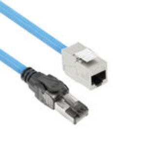 ACT ACT Blauw 40 meter S/FTP CAT6A B2ca PoE++ 100W solid prefab installatiekabel, RJ45 male – female