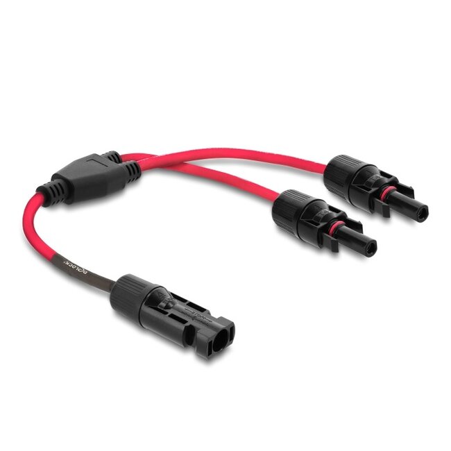Delock DL4 Solar Splitter Cable 1 x male to 2 x female 30 cm red