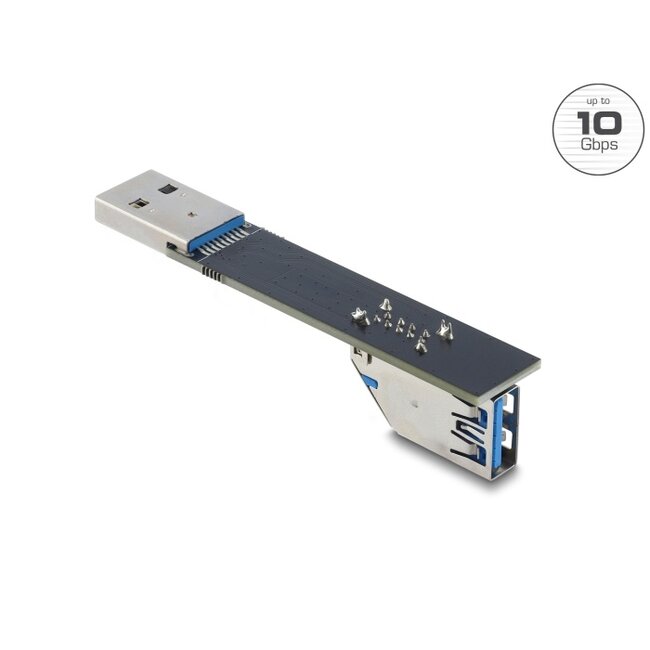 Delock USB 10 Gbps Adapter USB Type-A female to male rotated 90° downwards