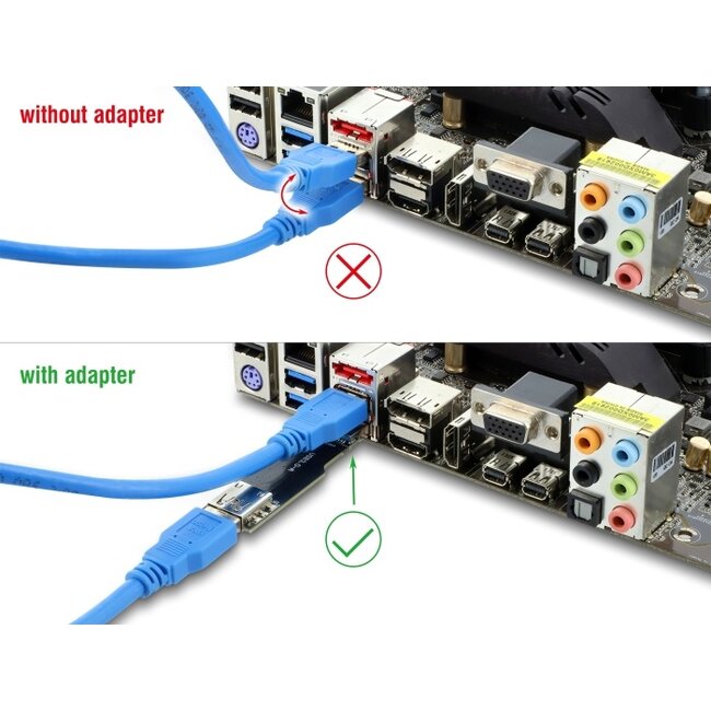 Delock USB 10 Gbps Adapter USB Type-A female to male straight flat