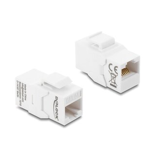 DeLOCK Delock Keystone Module Coupler RJ45 jack to RJ45 jack Cat.6A unshielded white