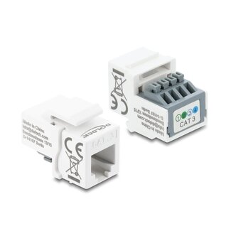 DeLOCK Delock Keystone Module RJ11 jack to terminal block 4 pin white