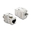 Delock Keystone Module RJ45 jack to LSA Cat.6A toolfree shielded metal silver / white