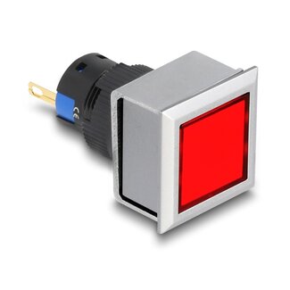 DeLOCK Delock 16 mm Plastic Indicator Light red / solder connection / square