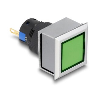 DeLOCK Delock 16 mm Plastic Indicator Light green / solder connection / square
