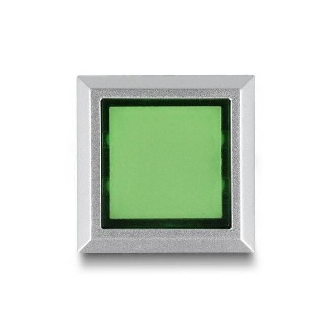 Delock 16 mm Plastic Indicator Light green / solder connection / square