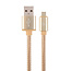 Micro-USB kabel katoen, 1.8 meter goud, Blister