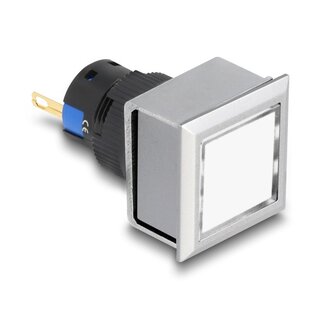 DeLOCK Delock 16 mm Plastic Indicator Light weiß / solder connection / square