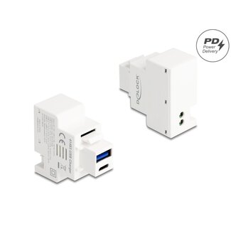 DeLOCK Delock Keystone Module with USB Type-A and USB Type-C™ Charging Port PD 20 W white