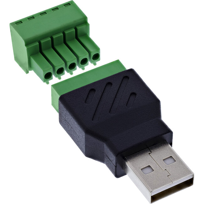 InLine® USB-A-stekker naar aansluitblok, 5-polig, zonder kabel