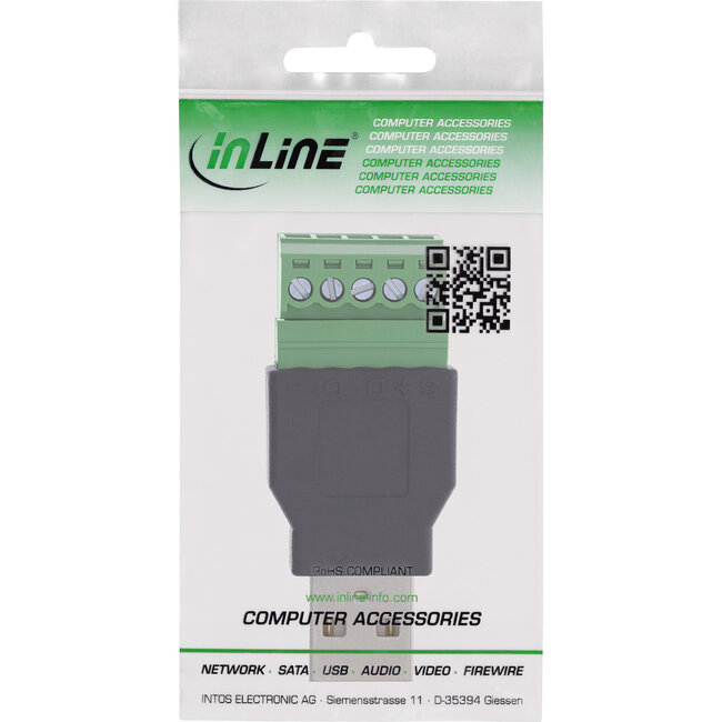 InLine® USB-A-stekker naar aansluitblok, 5-polig, zonder kabel