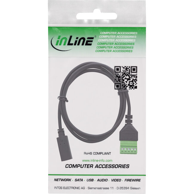 InLine® USB-C aansluiting naar aansluitblok, 5-pins, met kabel