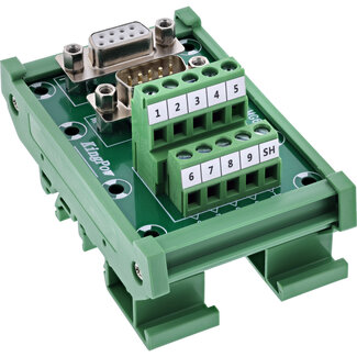 InLine® InLine® D-Sub 9 aansluitblok, bus/stekker, schroefaansluiting, DIN-rail