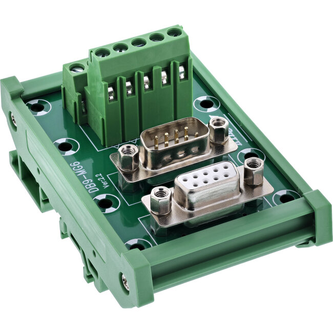 InLine® D-Sub 9 aansluitblok, bus/stekker, schroefaansluiting, DIN-rail