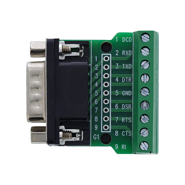 InLine® klemmenblok D-Sub 9-plug, schroefaansluiting, schroefzekering