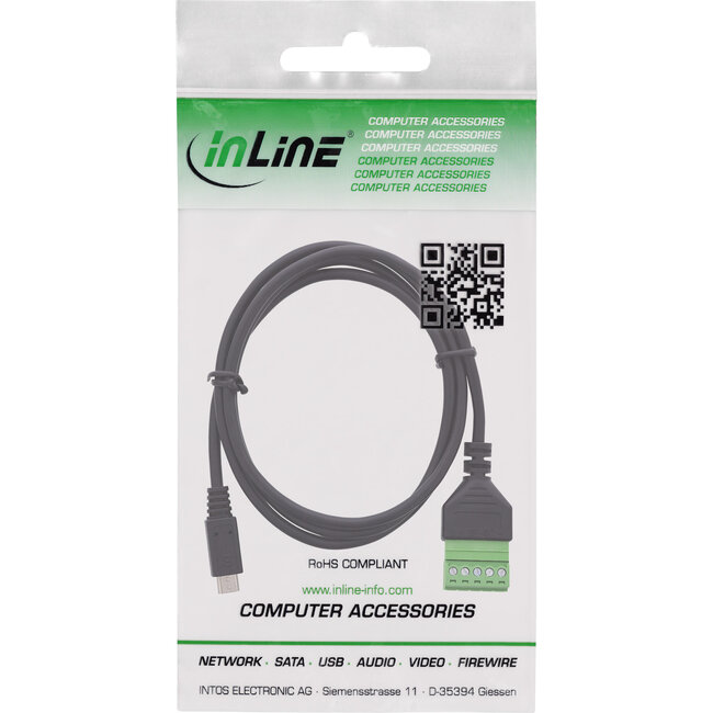 InLine® Micro stekker naar aansluitblok, 5-pins, met kabel
