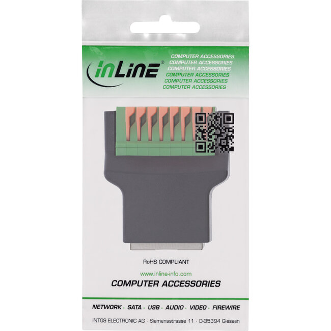 InLine® RJ45 contactdoos naar aansluitblok, 8-pins, indrukklem