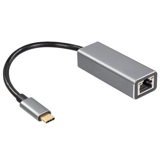 MaxTrack USB-C naar RJ45 LAN adapter | USB3.0 | CAT6 | aluminium | 0,15 meter